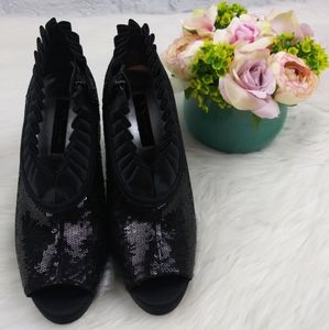 Mina black silver heels